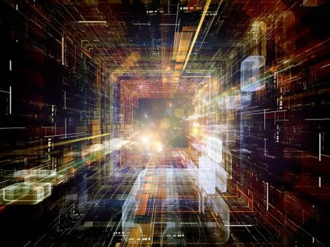 Paradigm of Virtual Space Illustrazione stock