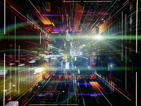 Paradigm of Virtual Space Illustrazione stock