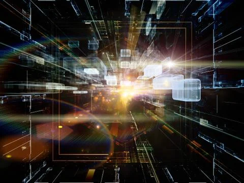 Paradigm of Virtual Space Stock Illustration