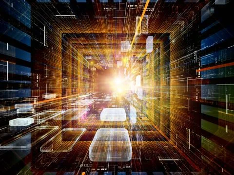 Paradigm of Virtual Space Illustrazione stock