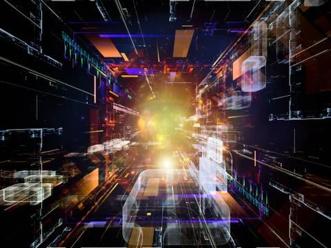 Paradigm of Virtual Space Stock Illustration