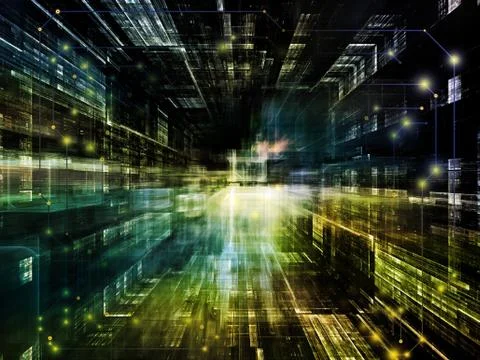 Paradigm of Virtual Space Stock Illustration