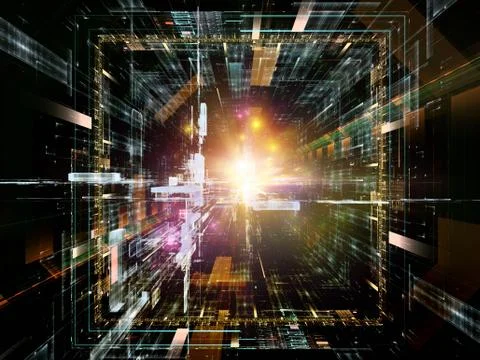 Paradigm of Virtual Space Stock Illustration