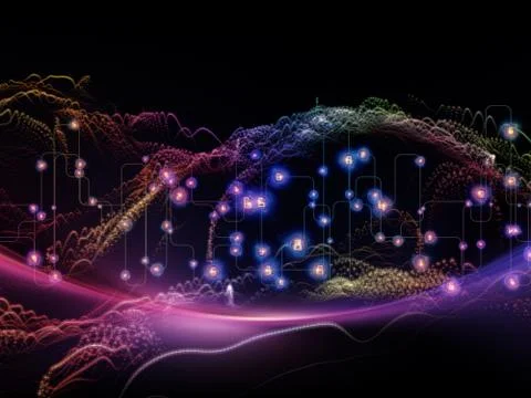 Paradigm of Virtual World Illustrazione stock