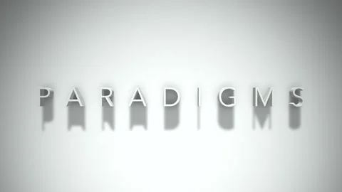 Paradigms 3D title animation with shadows on a white background Stock Footage 296511933