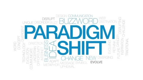Paradigmshift animated word cloud, text design animation. Kinetic typography. Stock Footage 78767504