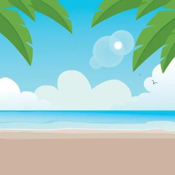 Paradisaic Beach Background Stock-Illustration
