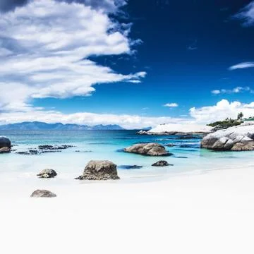Paradise beach background Stock Photos