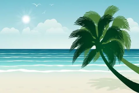 Paradise beach. Stock Illustration