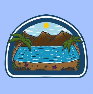 PARADISE OF BEACH Illustrazione stock