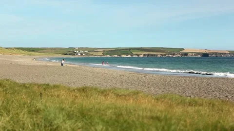 Paradise beach with people Stock Footage 45124887