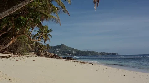 Paradise Beach in Seychelles Stock Footage 93319381