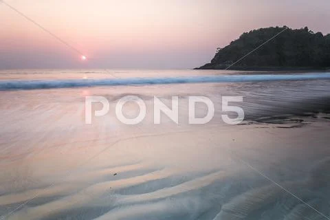 Paradise Beach at sunset (Sar Sar Aw Beach), Dawei Peninsula, Tanintharyi Stock Photos