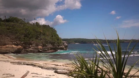 Paradise beach without people in secret lagoon Stock Footage 108796429