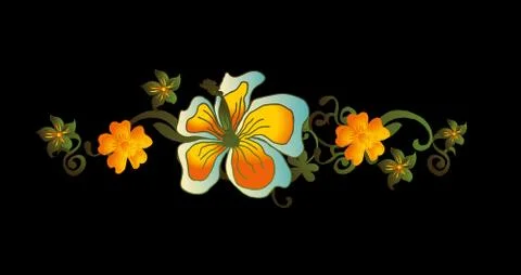 Paradise flower frame vector art 스톡 일러스트