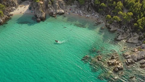 Paradise Found: A hidden beach cove in Greece Video stock 292657341