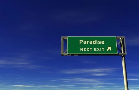 Paradise - Freeway Exit Sign イラスト素材