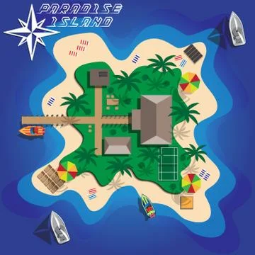Paradise Island. Stock Illustration
