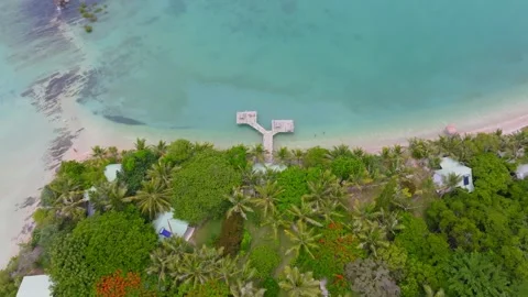 Paradise Lagoon Overflight Video stock 345183555