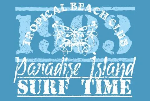 Paradise long beach vector art Stock Illustration