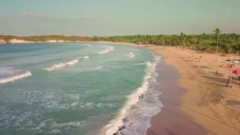 Paradise Palm Beach Macau graces the picturesque Atlantic Ocean. at sunset Stock Footage 242938183
