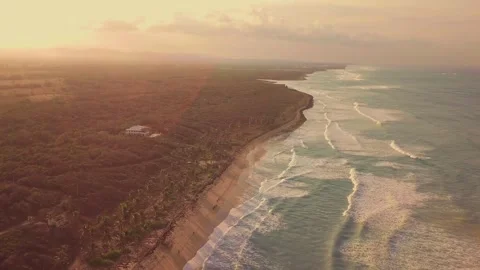 Paradise Palm Beach Macau graces the picturesque Atlantic Ocean. at sunset Stock Footage 243287739