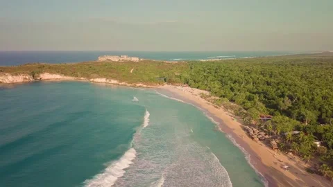 Paradise Palm Beach Macau graces the picturesque Atlantic Ocean. at sunset Video stock 243287788