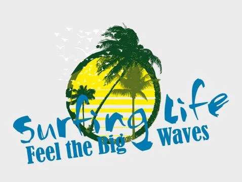 Paradise palm island vector art 스톡 일러스트