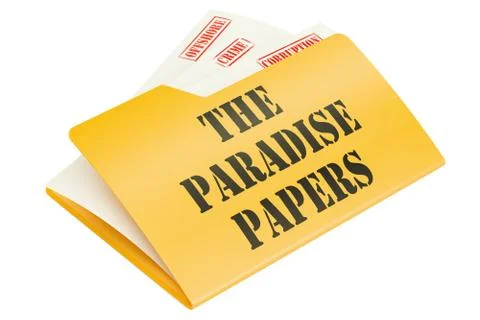 The Paradise Papers, leak of data concept. 3D rendering Stock Illustration