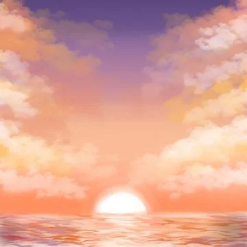 Paradise sunset 库存插图