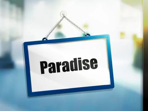 Paradise text sign Illustration