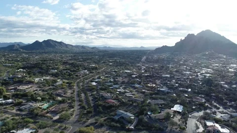 Paradise Valley with Camelback Mountain Hyperlapse Stock Footage 131067940