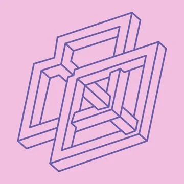 Paradox geometry. Logo. Optical illusion object. Sacred geometric figure. Illustrazione stock