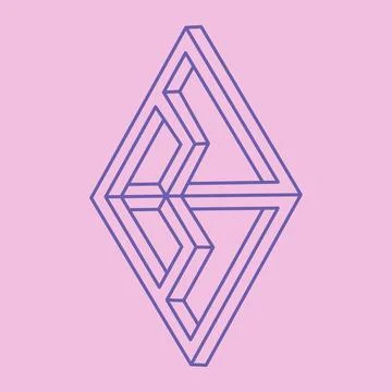 Paradox geometry. Optical illusion object. Sacred geometric figures. Op art Stock Illustration