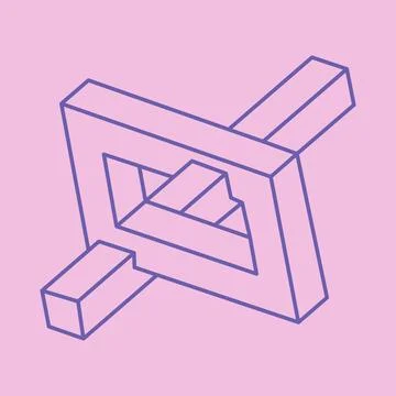 Paradox geometry. Optical illusion objects. Sacred geometric figures. Optical 스톡 일러스트