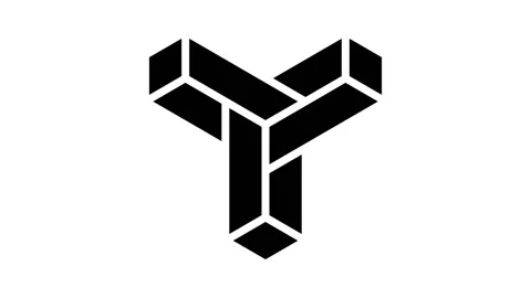 Paradox impossible geometric shape glyph icon animation Stock Footage 222802143