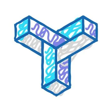 Paradox impossible geometric shape icon doodle illustration 스톡 일러스트