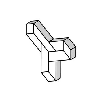 Paradox impossible geometric shape isometric icon vector illustration Illustrazione stock