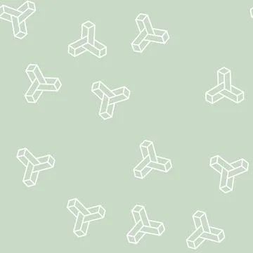 Paradox impossible geometric shape line seamless pattern Stock Illustration