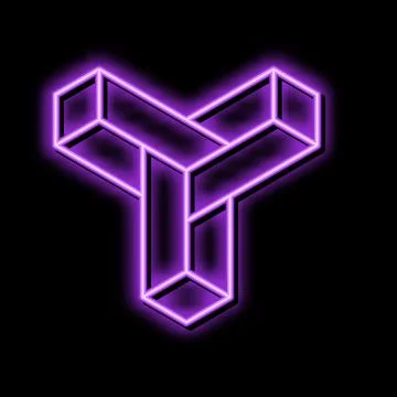 Paradox impossible geometric shape neon glow icon illustration Stock Illustration