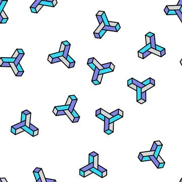 Paradox impossible geometric shape vector seamless pattern Stock Illustration