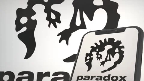 Paradox Interactive Conference Press Logo Identity Video stock 254319579
