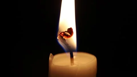 Paraffin candle in complete darkness, Timelapse video Stock Footage 277550913