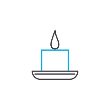 Paraffin candle vector thin line stroke icon. Paraffin candle outline Stock Illustration