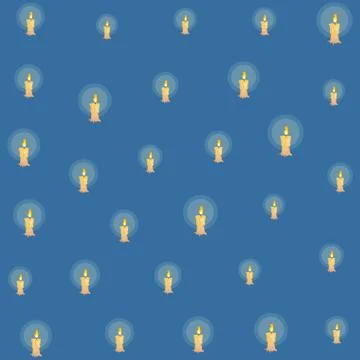 Paraffin candles halloween pattern background Stock Illustration