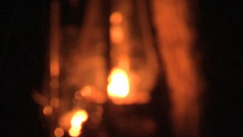 Parafin lanterns burning at night Video stock 91787732