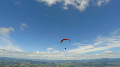 Paraglider activity fly in mountains Stock Footage 65384139