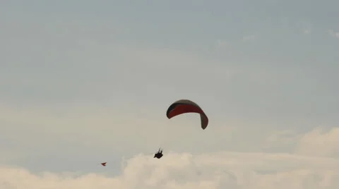 Paraglider against the sky Stock Footage 57652514