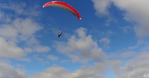 Paraglider and the clouds Video stock 81005126