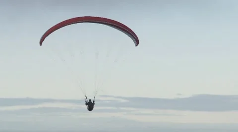 Paraglider approaches Stock Footage 8690959